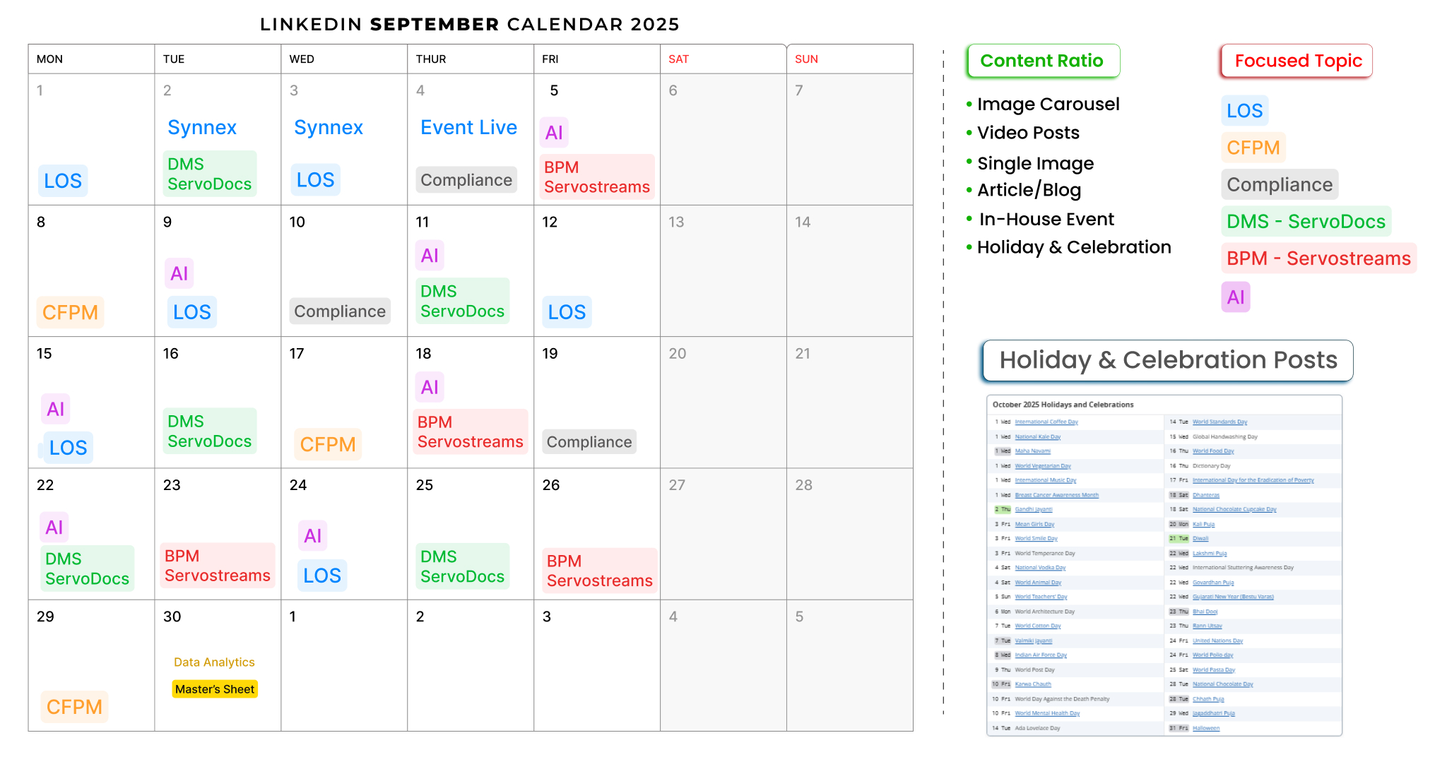Social Media Calendar